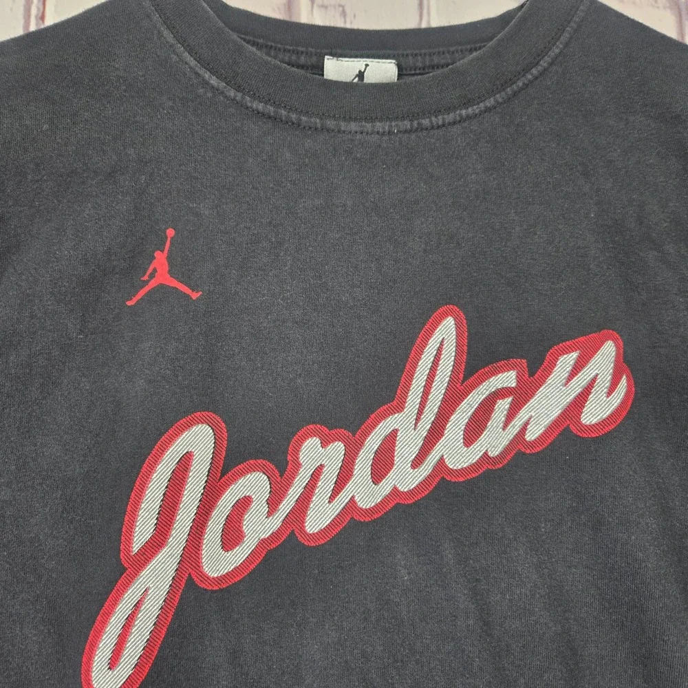 Y2K Jordan Michael‎ Long Sleeve T Shirt Black Red Jumpman Graphic Print Men Sz S